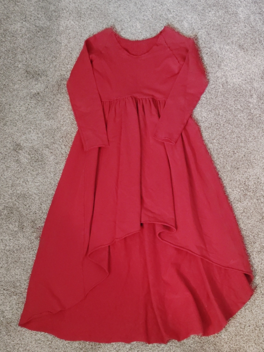 Be Mi Girls Red Long-Sleeve High-Low Casual Dress - Classic Style